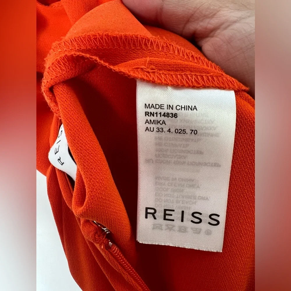 Reiss Open Back Pants Jumpsuit Orange Sz 2
